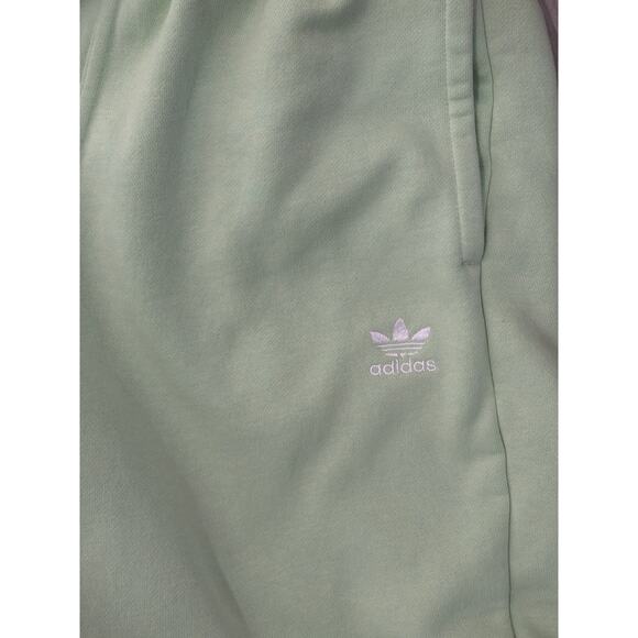 Adidas Originals Sweatpants Womens XS Green Joggers Trefoil Logo Fleece Lounge - Picture 5 of 5